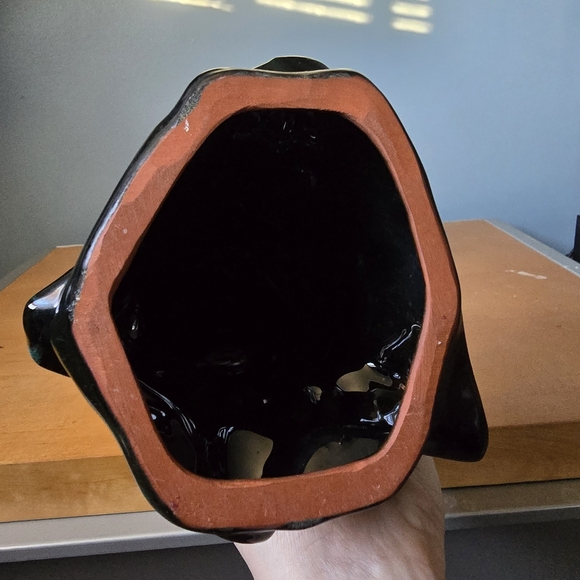 Vintage Blue Mountain Pottery Owl Statue green drip glaze bird wise cottage - Picture 11 of 14